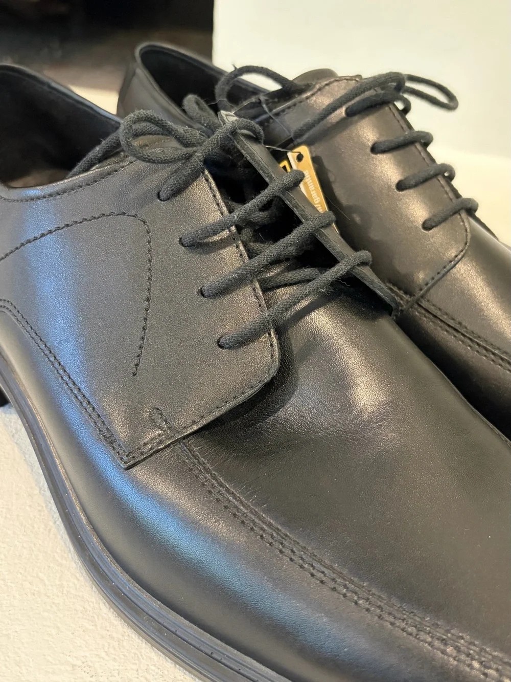ECCO Sz 44 US 10.5-11 Black Leather Goretex Waterproof Men’s Dress Lace Up Shoes